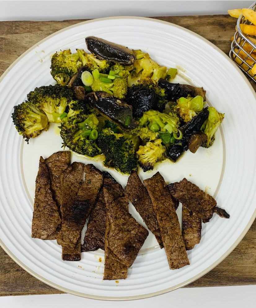 Jerk Sizzle Steak with Roasted Mushrooms and Broccoli – Little Brixton