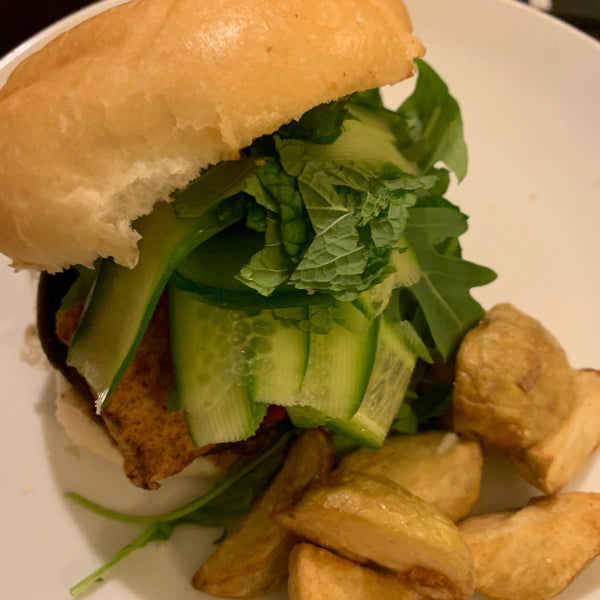 Jerk Tofu & Mushroom Burger