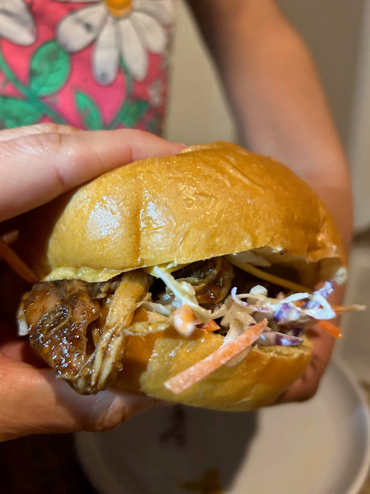 Jamaican Pulled Chicken Burger Recipe | Little Brixton
