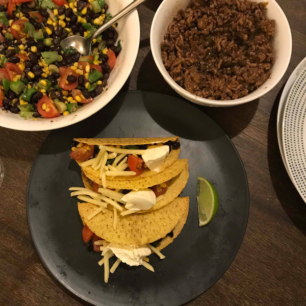 Jerk Tacos with Corn & Black Bean Salsa