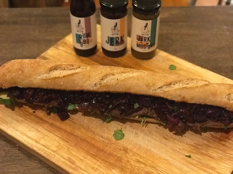 Steak Sub with Rum BBQ Relish